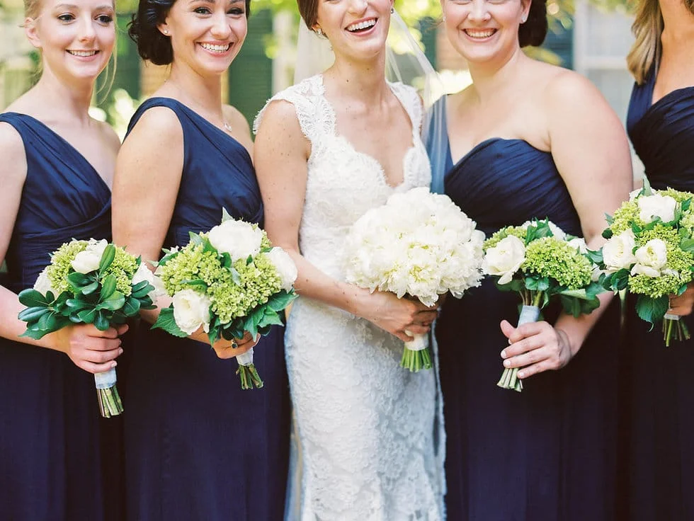 One-Shoulder Navy Bridesmaids
