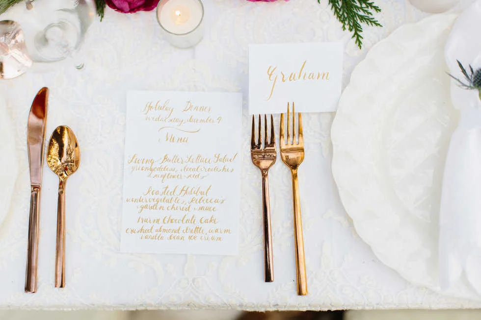 Gold Menu Card