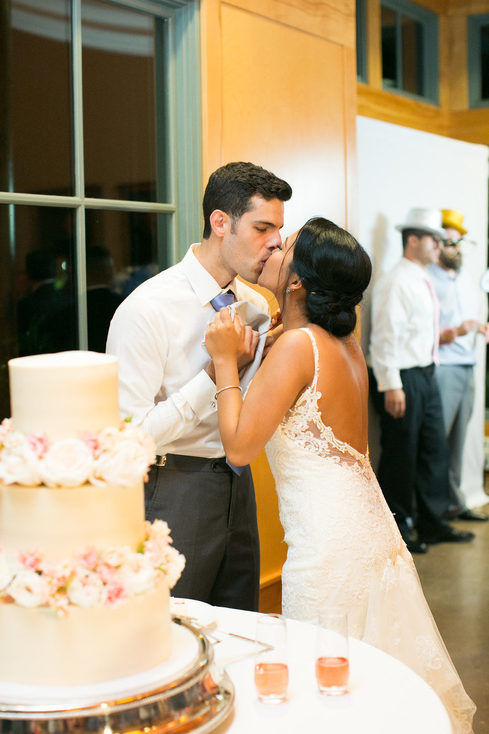 Bride and Groom Cake Cutting at Duke Gardens wedding
