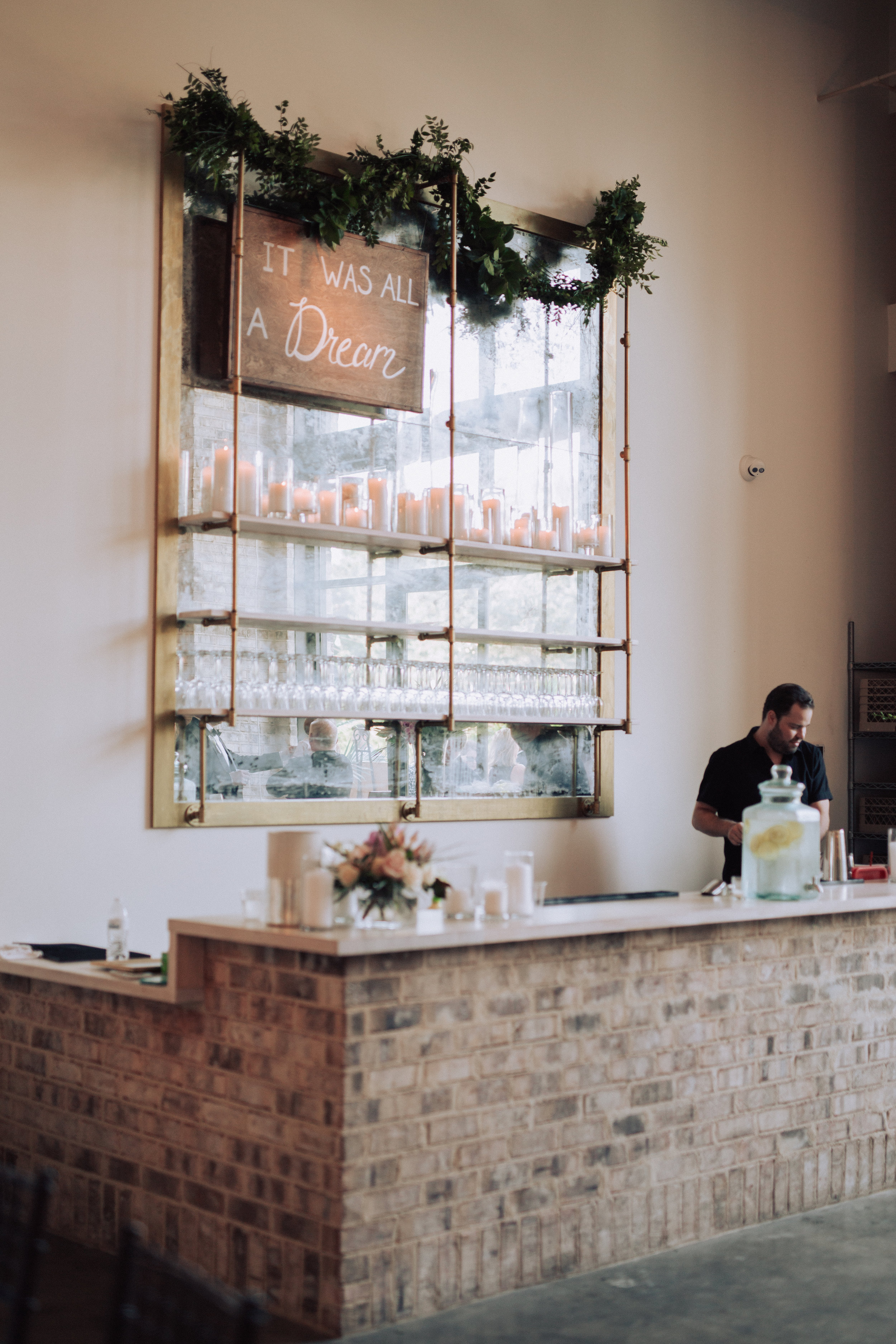 Wedding reception bar at Wrightsville Manor