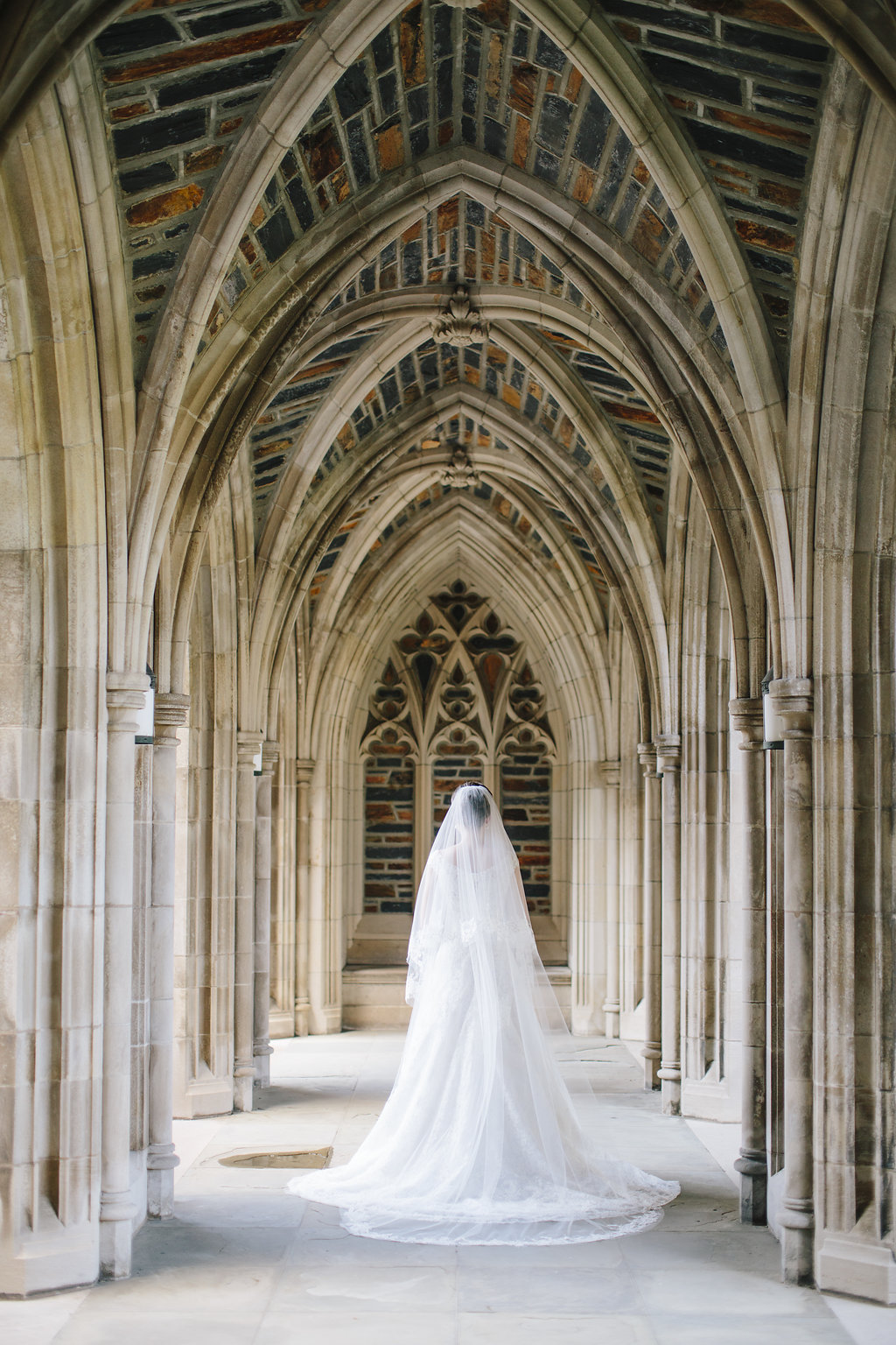 Bridal portrait at Duke Chapel in Durham, NC