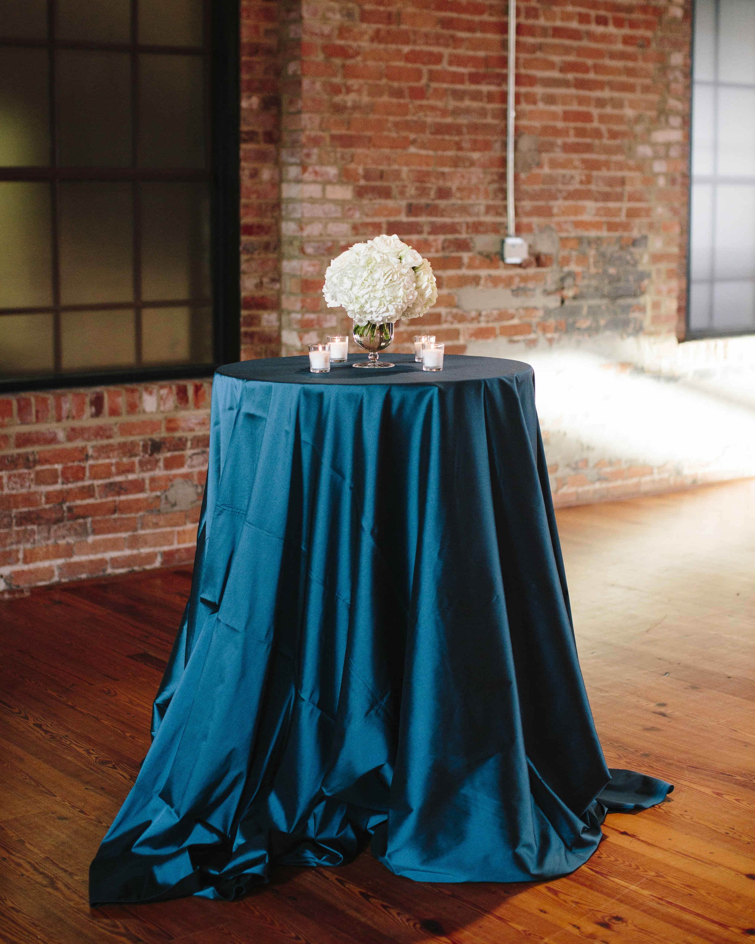 Blue silk wedding linens