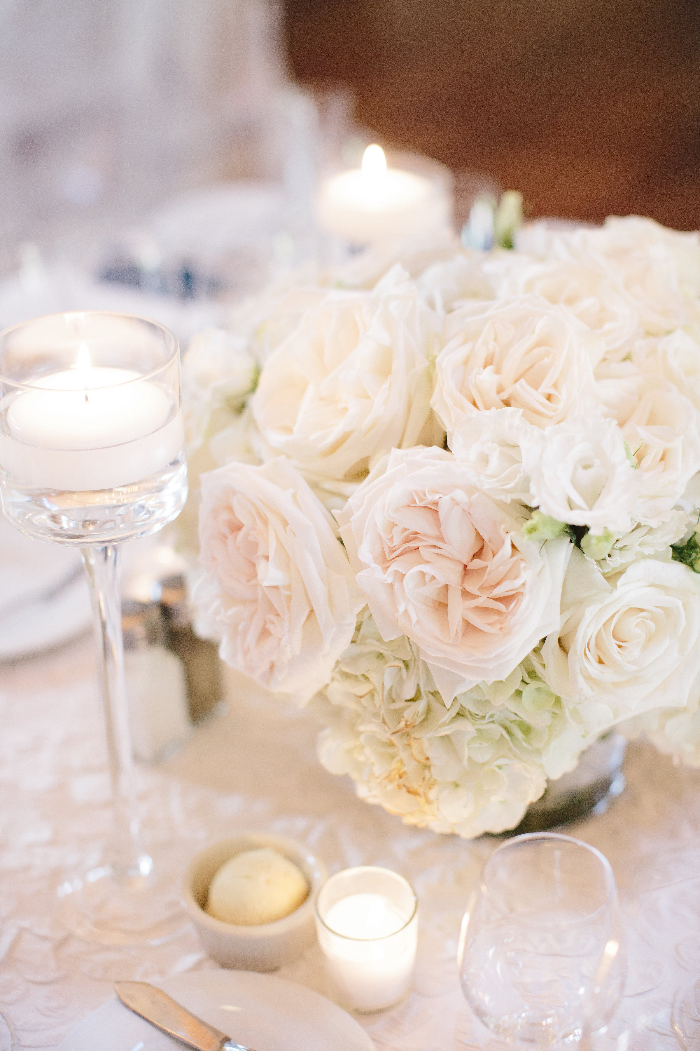White wedding centerpieces by Lily Greenthumbs florist North Carolina
