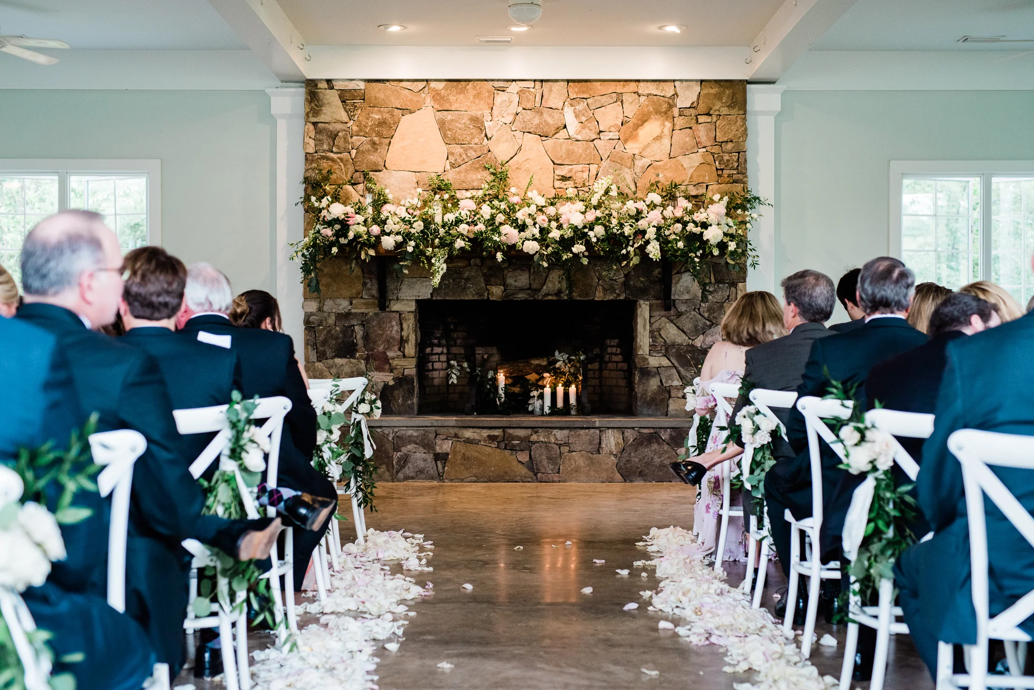 Indoor wedding ceremony at Fearrington Village