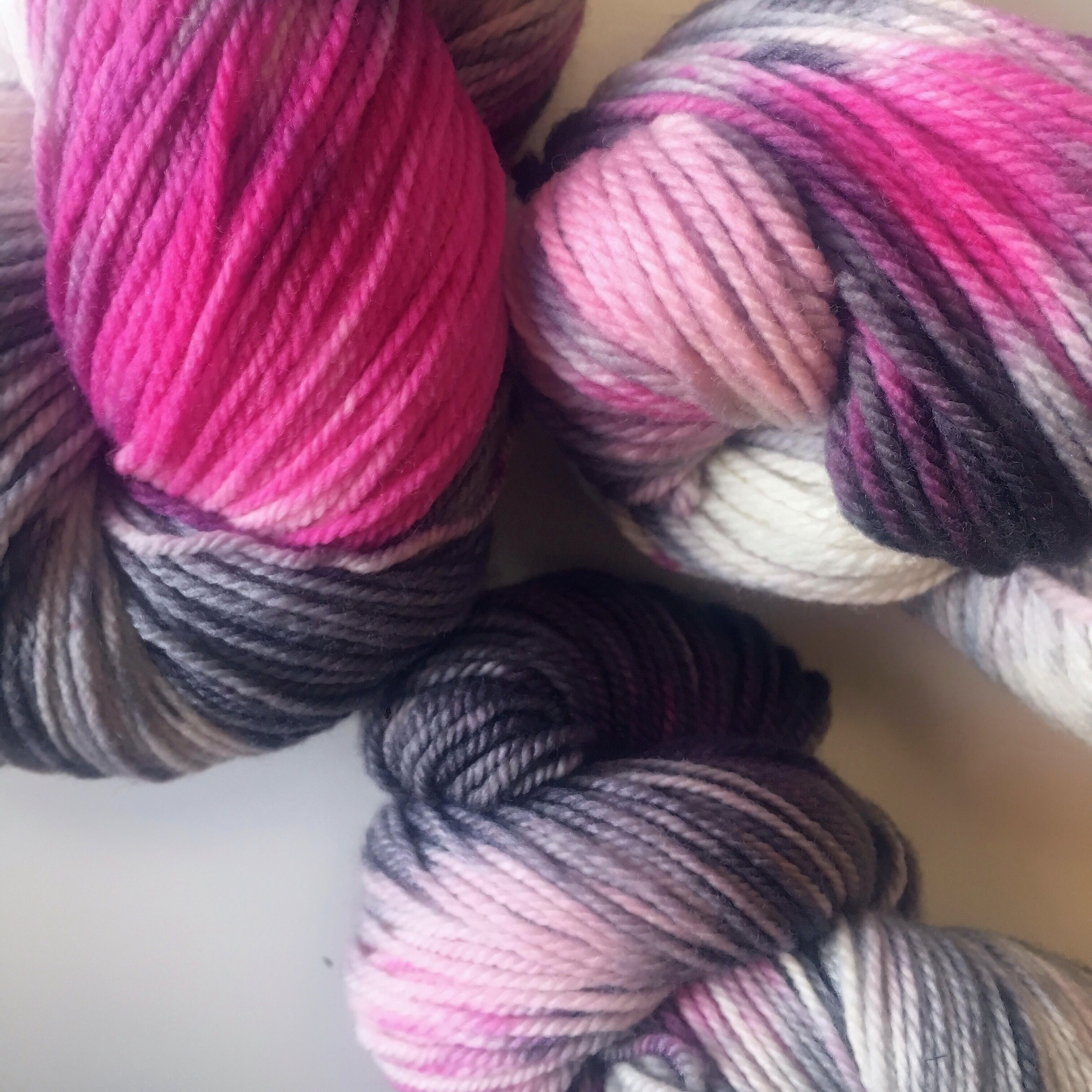 Pictured on Targhee Sock, Merino Sport, and Targhee Worsted