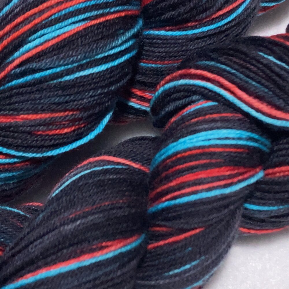 Star Wars/Lightsaber inspired self striping yarn Sheepy Feet