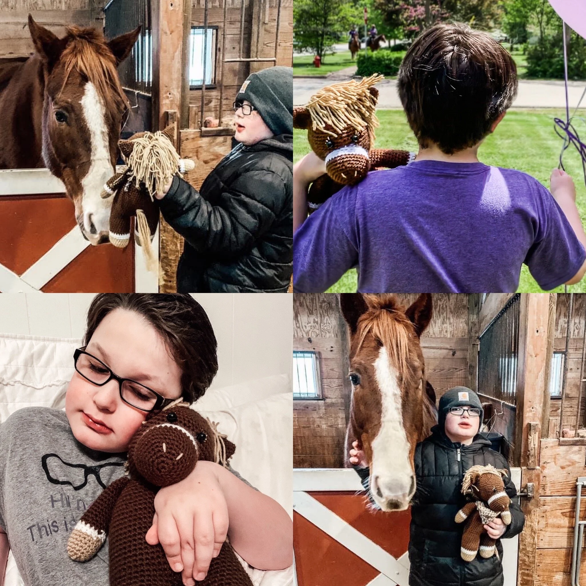 Thank you from the bottom of my heart to the sweet woman who made his snugly ‘Mac horse’ for him. You’ll never know how much this means to him and us as a family. xx