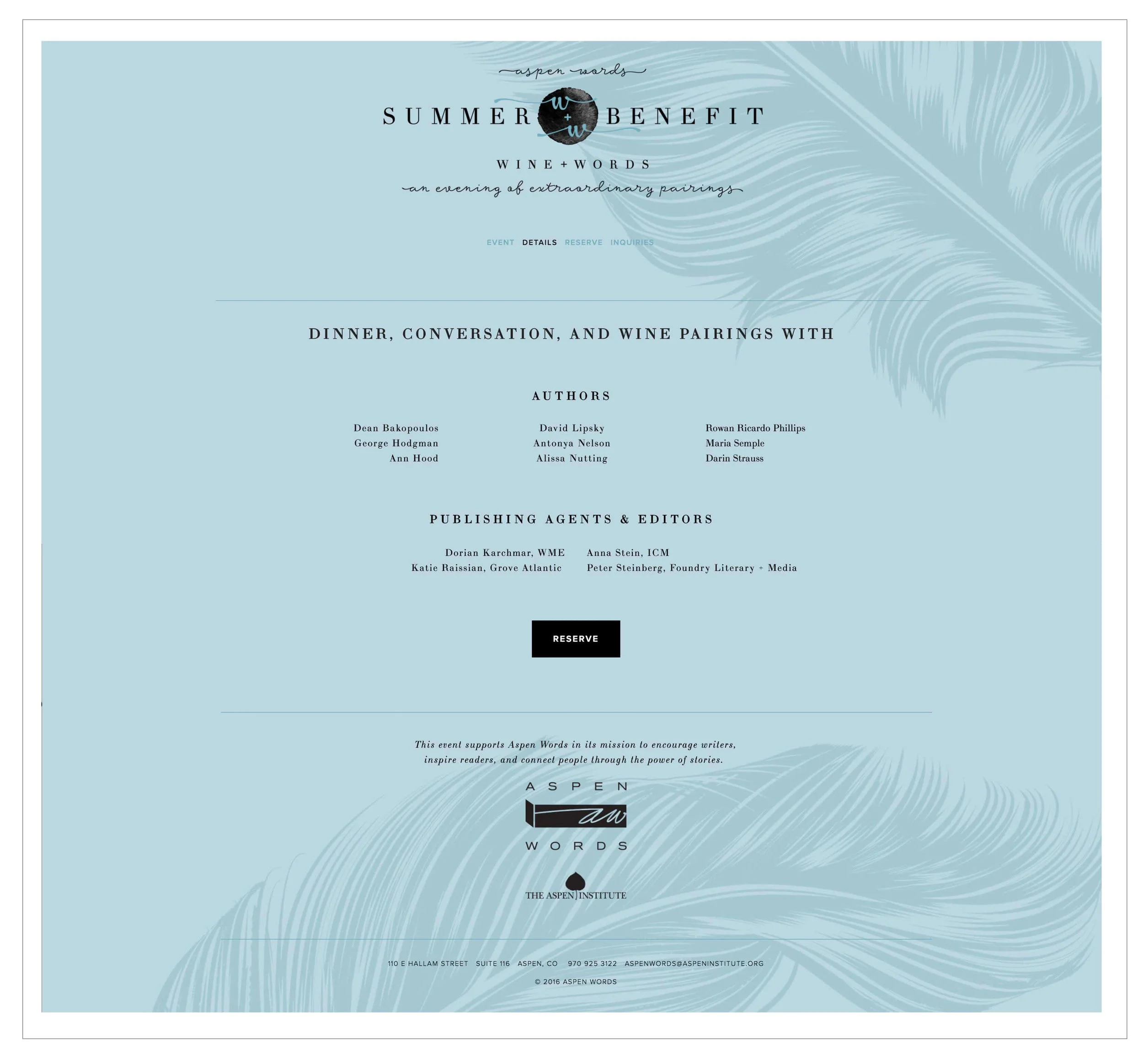 Summer Benefit Squarespace website design by The Qurious Effect