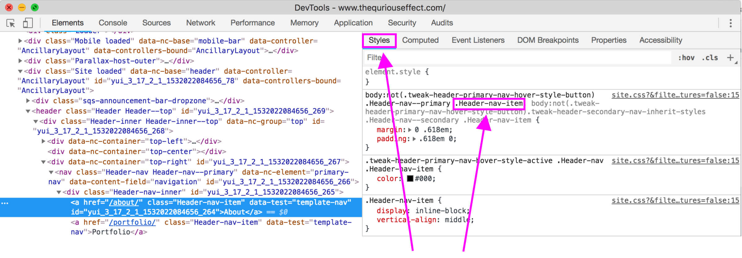 How to Hide Headers and Footers in Squarespace The Qurious Effect