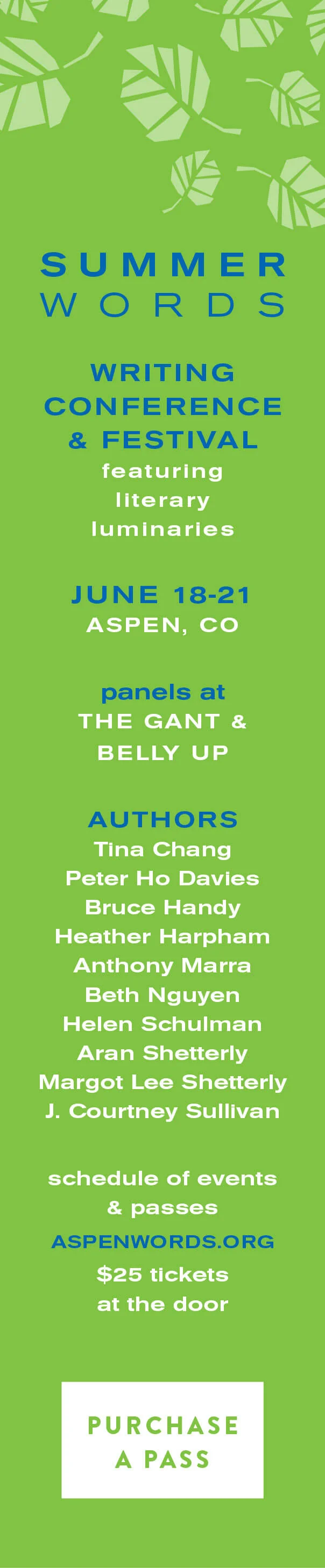 Aspen Words Summer Words Digital Advertising | Event Collateral Design by The Qurious Effect.