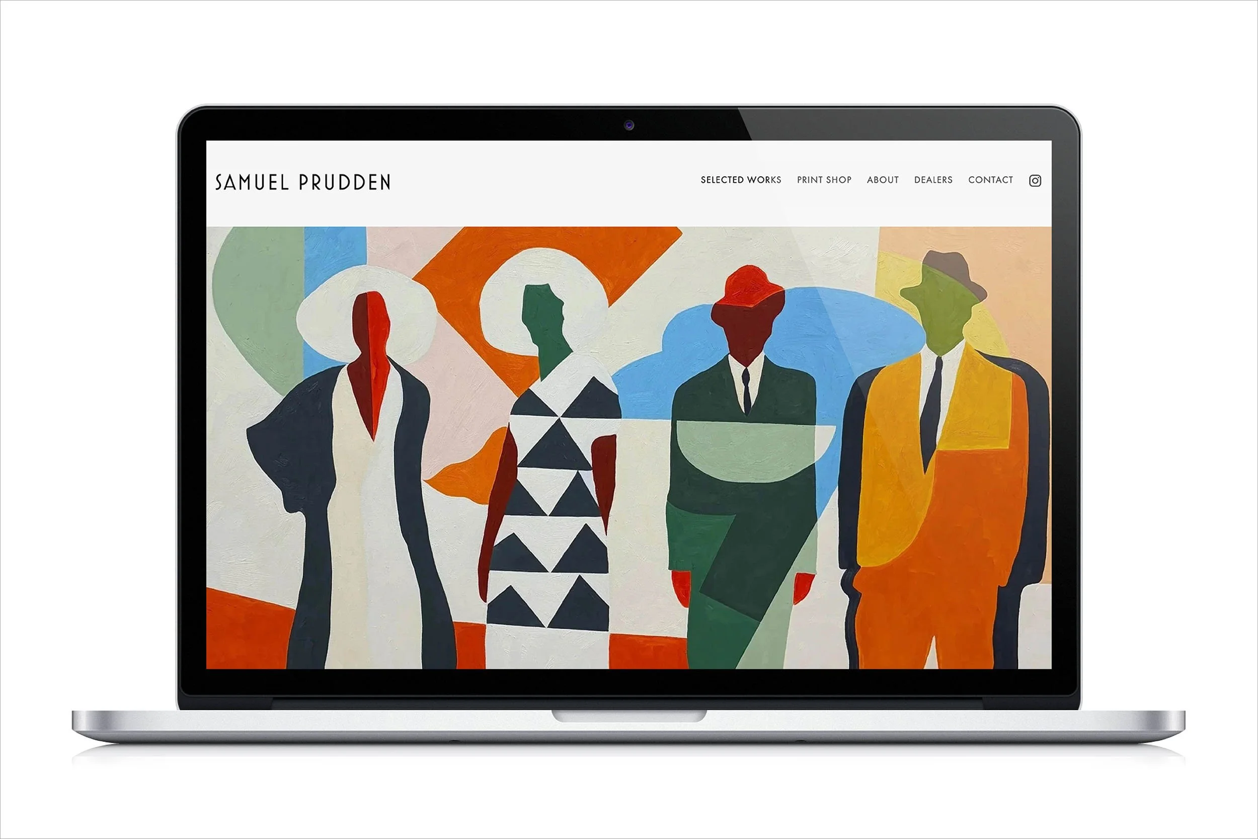 Website homepage displayed on laptop mockup