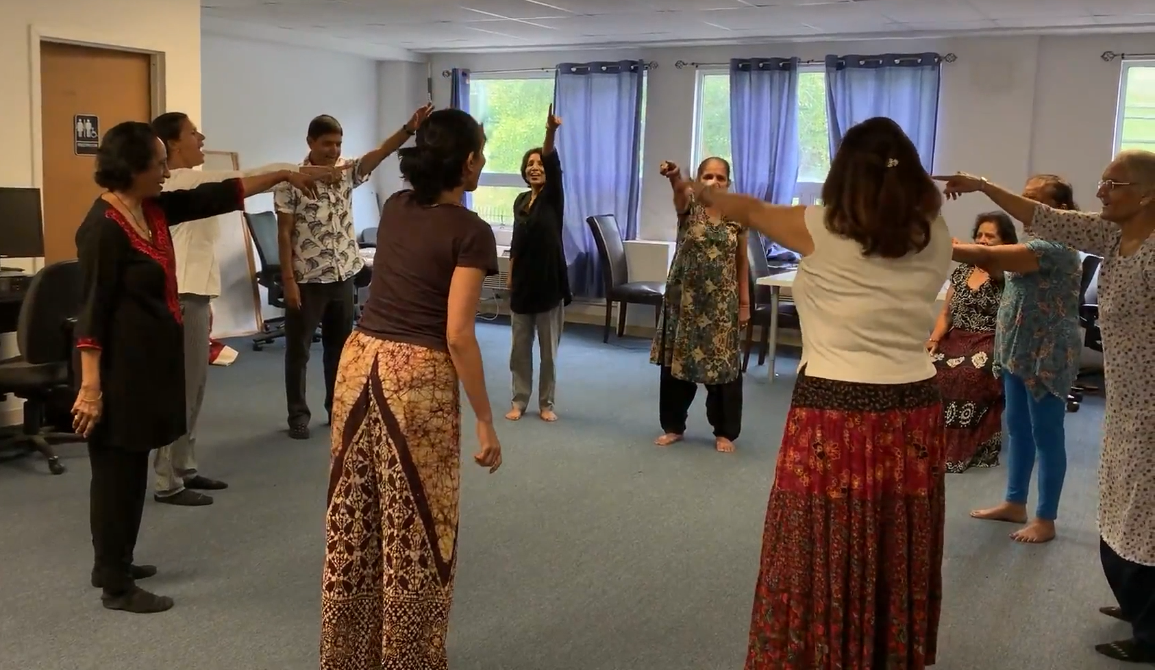 Low-impact DITR class for older adults at India Home, Jamaica, Queens. Photo by Kavita Shah.