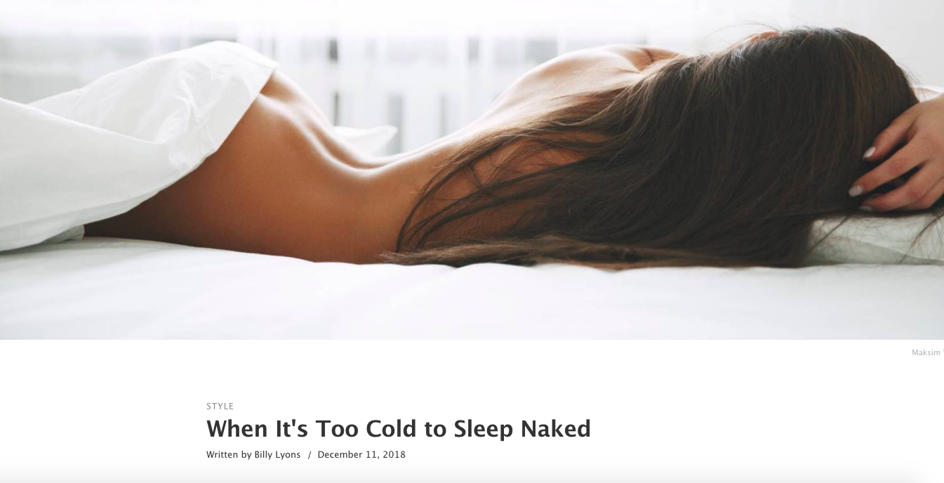 Playboy: When It's Too Cold to Sleep Naked