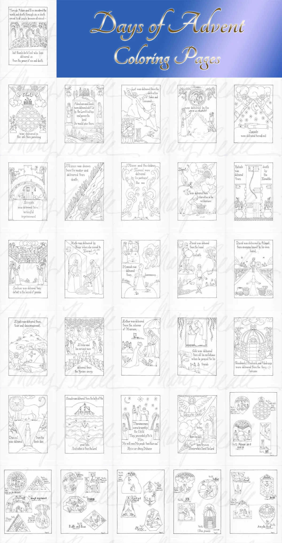 Portraits of Deliverance Coloring Pages and Ornaments