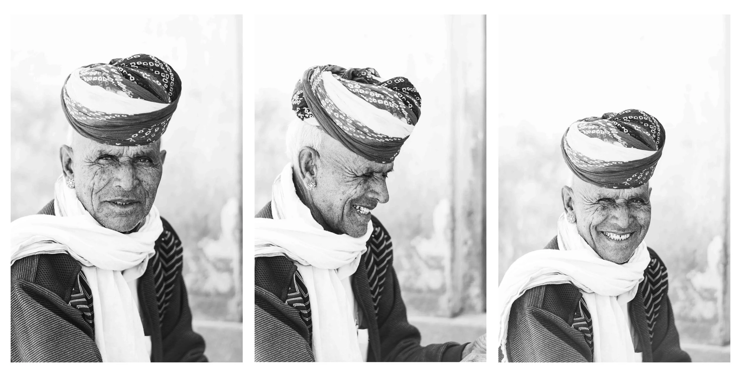 And Then He Smiled: Trilogy. India | FA0337-352 | 44 x 61,4cm, 61,4 x 86,4cm, 86 x 120,9cm. 