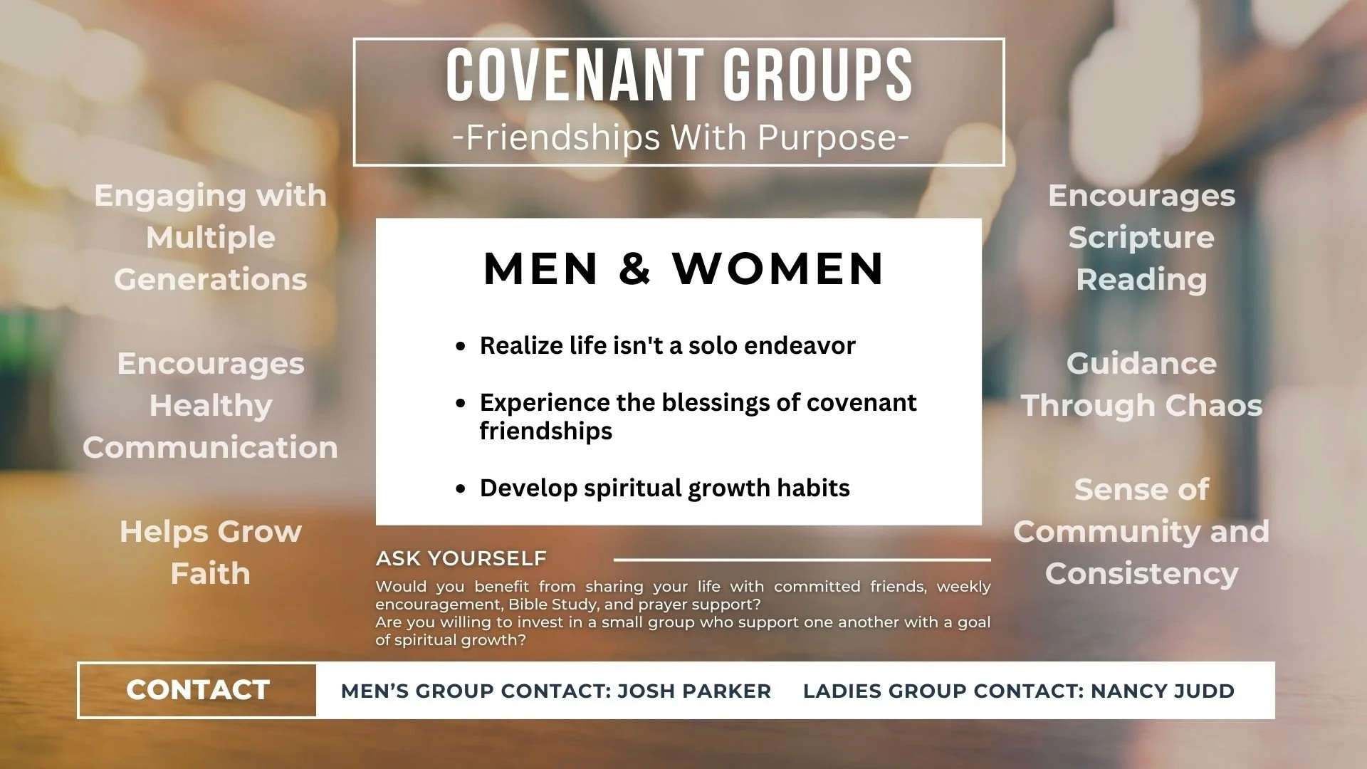 Covenant Group Covenant Groups — Jefferson Baptist Church | Jefferson, OR