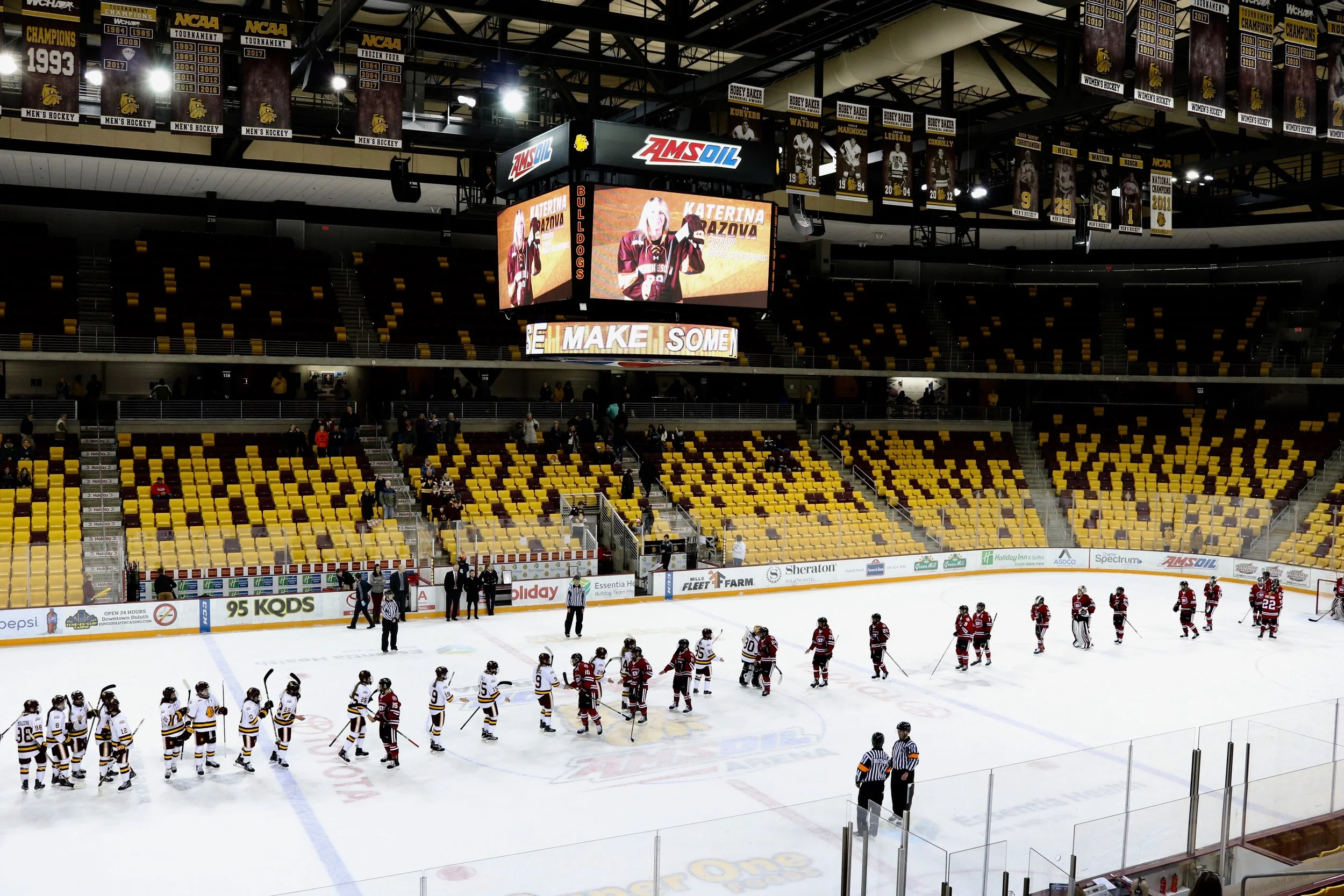 The Bulldogs have now won seven straight games against St. Cloud State after their overtime win. Photo by Jessica Falconer.