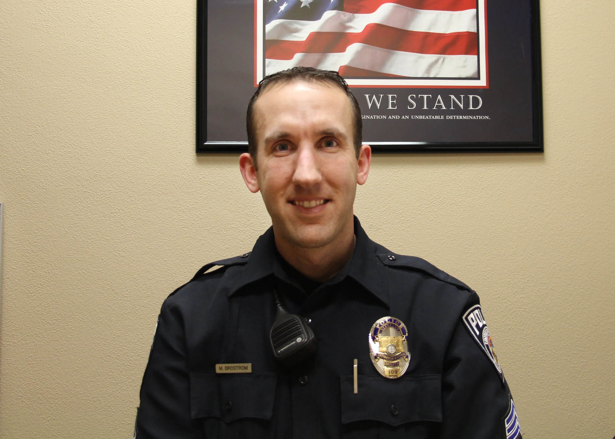 Sgt. Michael Brostrom said that the run, hide, fight model will be one of the focuses of the active threat seminar. Photo by Tyler Schendel.