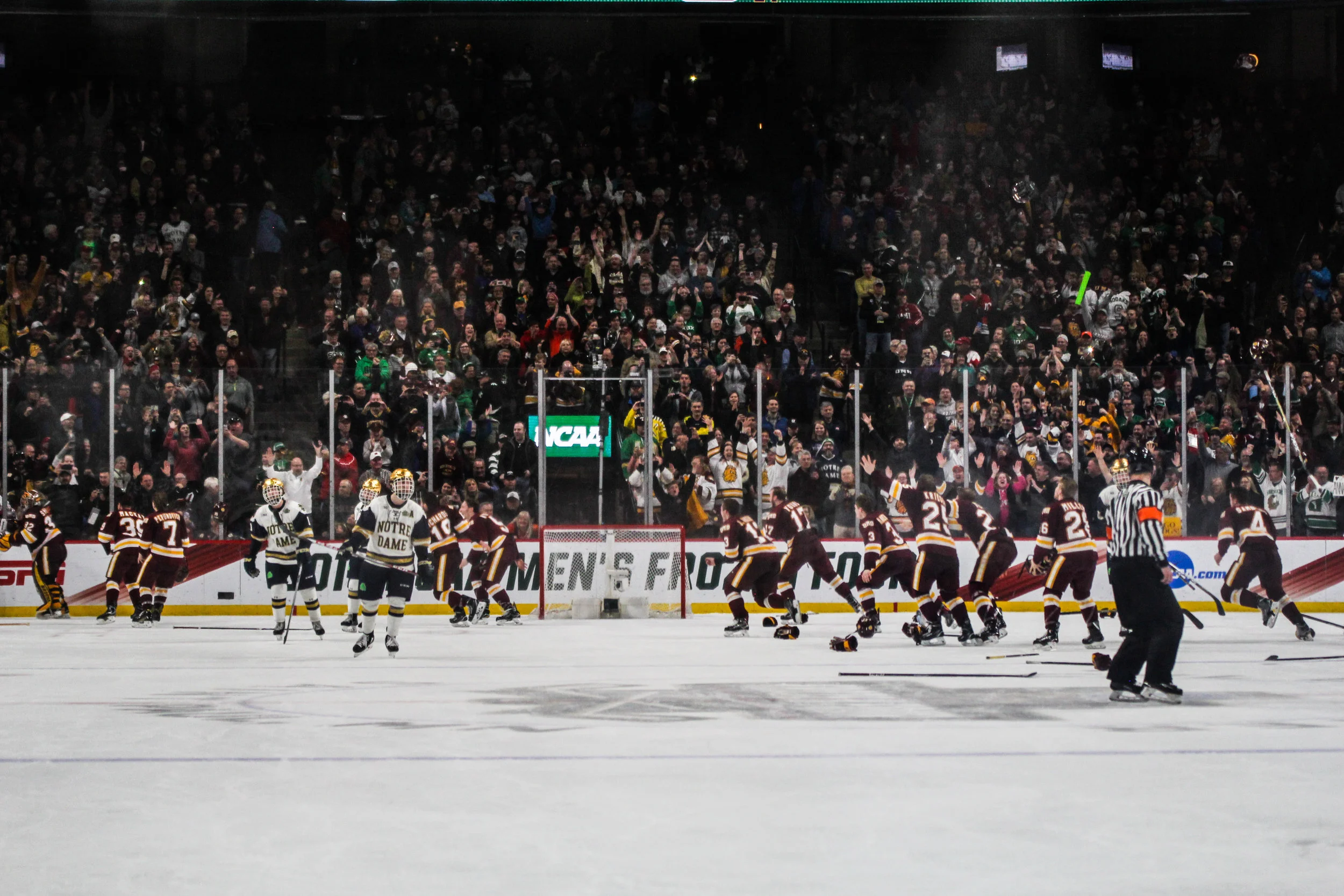 UMD celebrates its second national championship. Photo by Krista Mathes