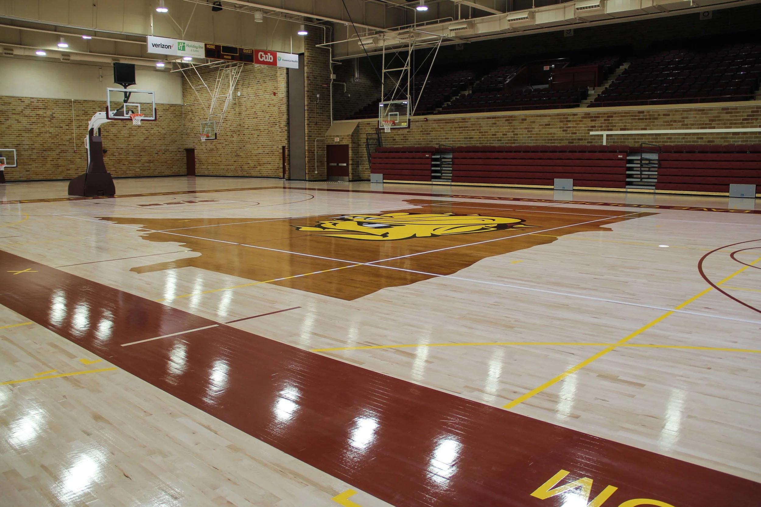 Romano Gym features the same flooring material used by the Minnesota Timberwolves. Photo by Krista Mathes
