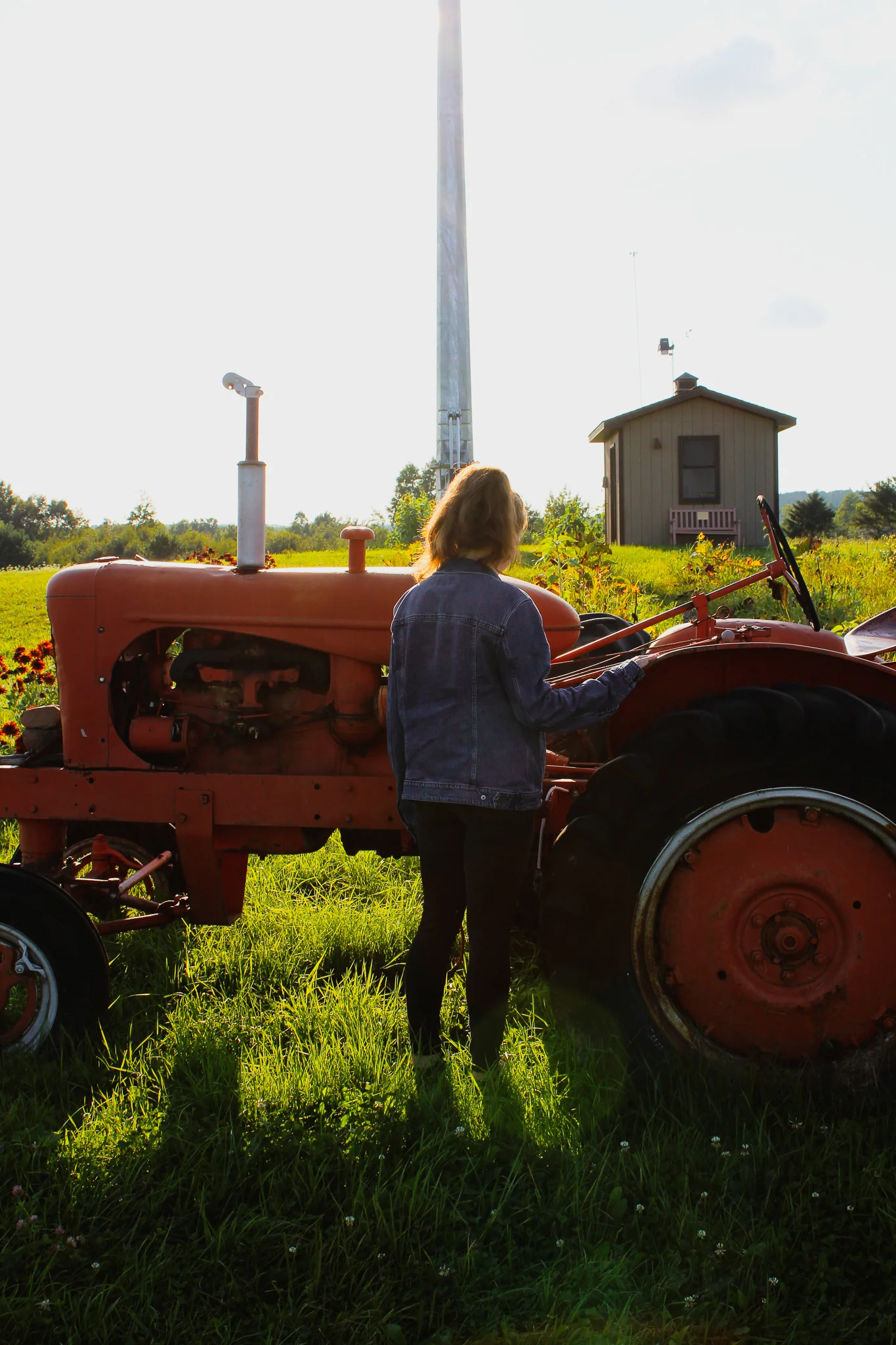 A UMD student explores the SAP Farm property. Photo: Morgan Pint