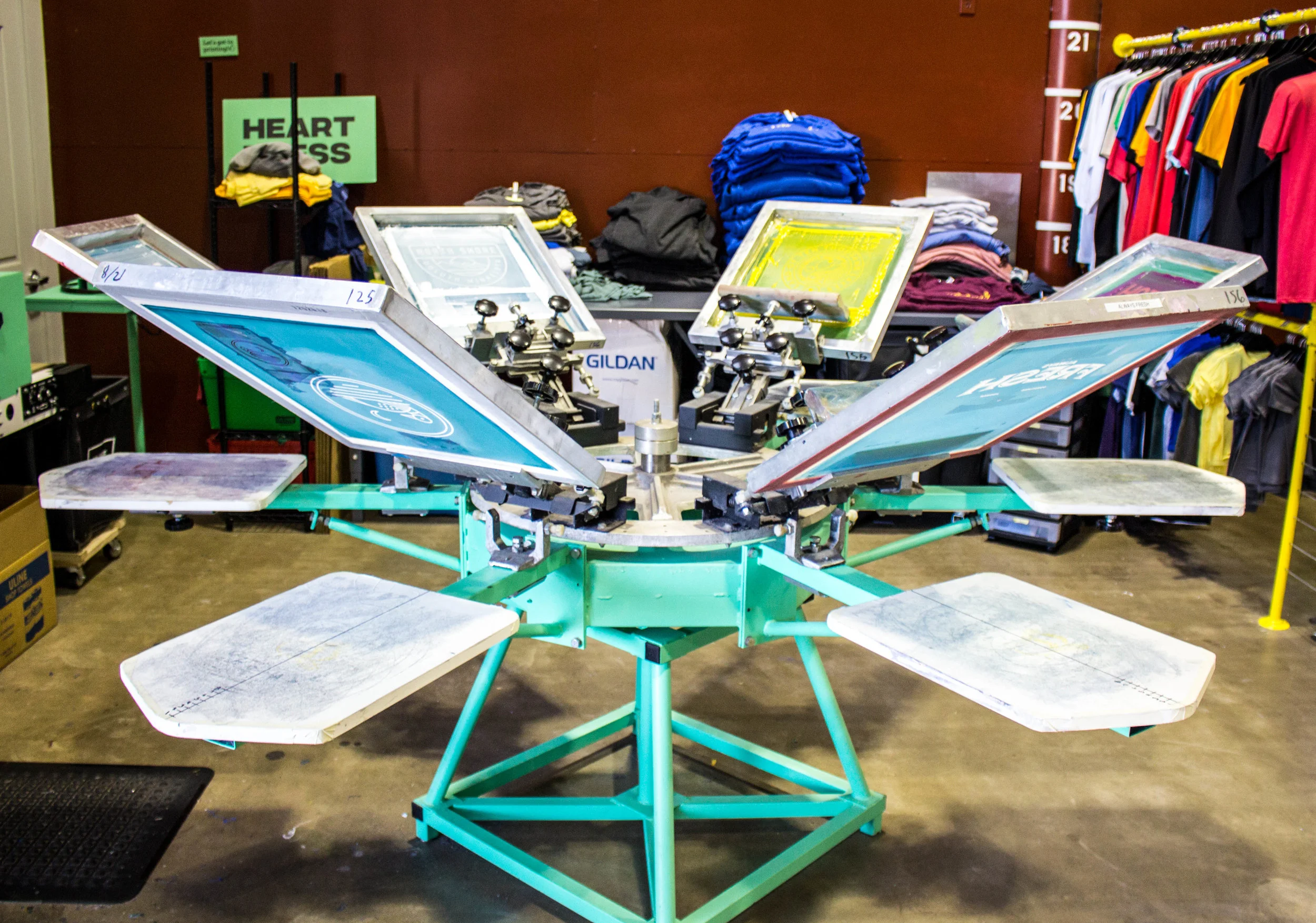 Flagship’s in-house screen printer. Photo by Justin Flesher