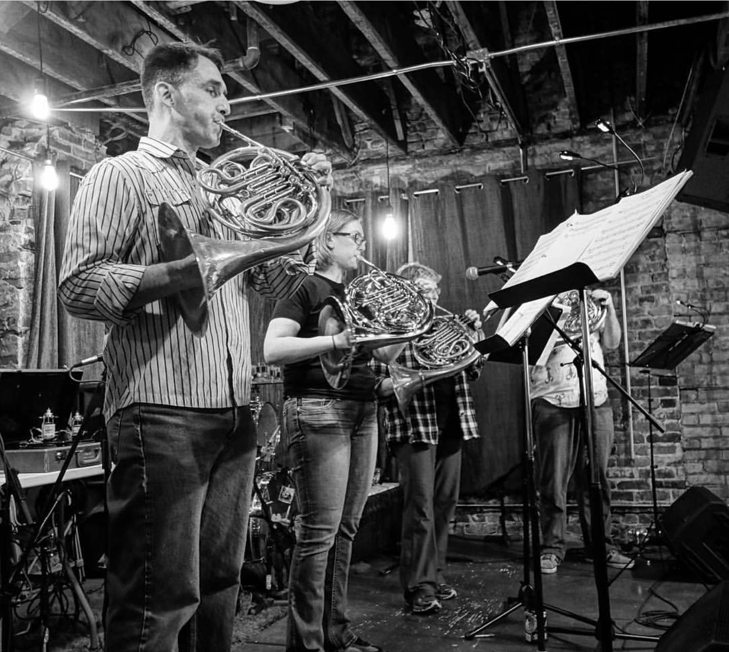 Borra and the Northlands Finest Horn Choir playing at the event Homegrown in 2016. Photo courtesy of Emily Borra.