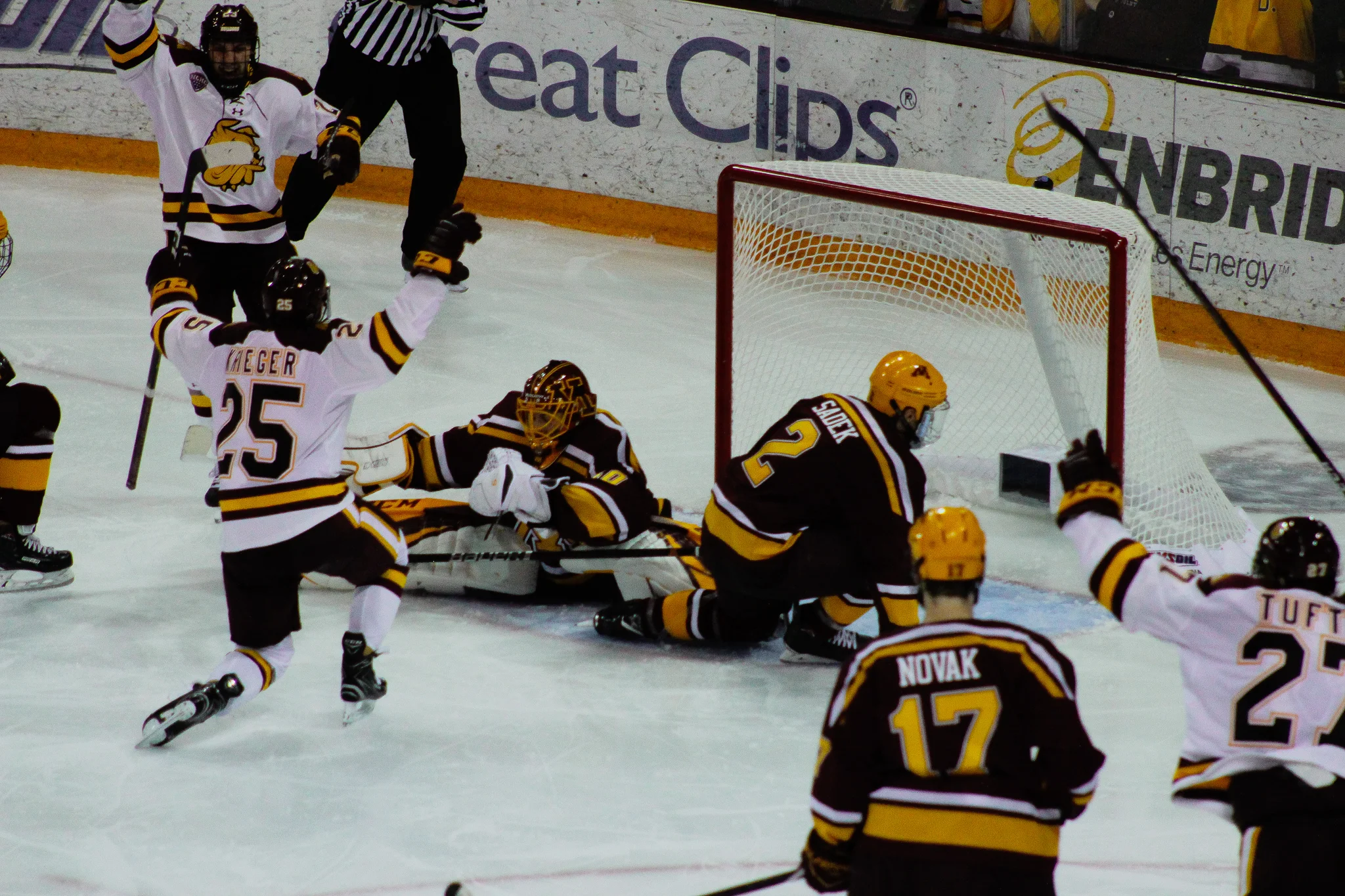 Peter Krieger (25) tied the game at one with his power play goal early in the third period. Photo by: Morgan Pint.