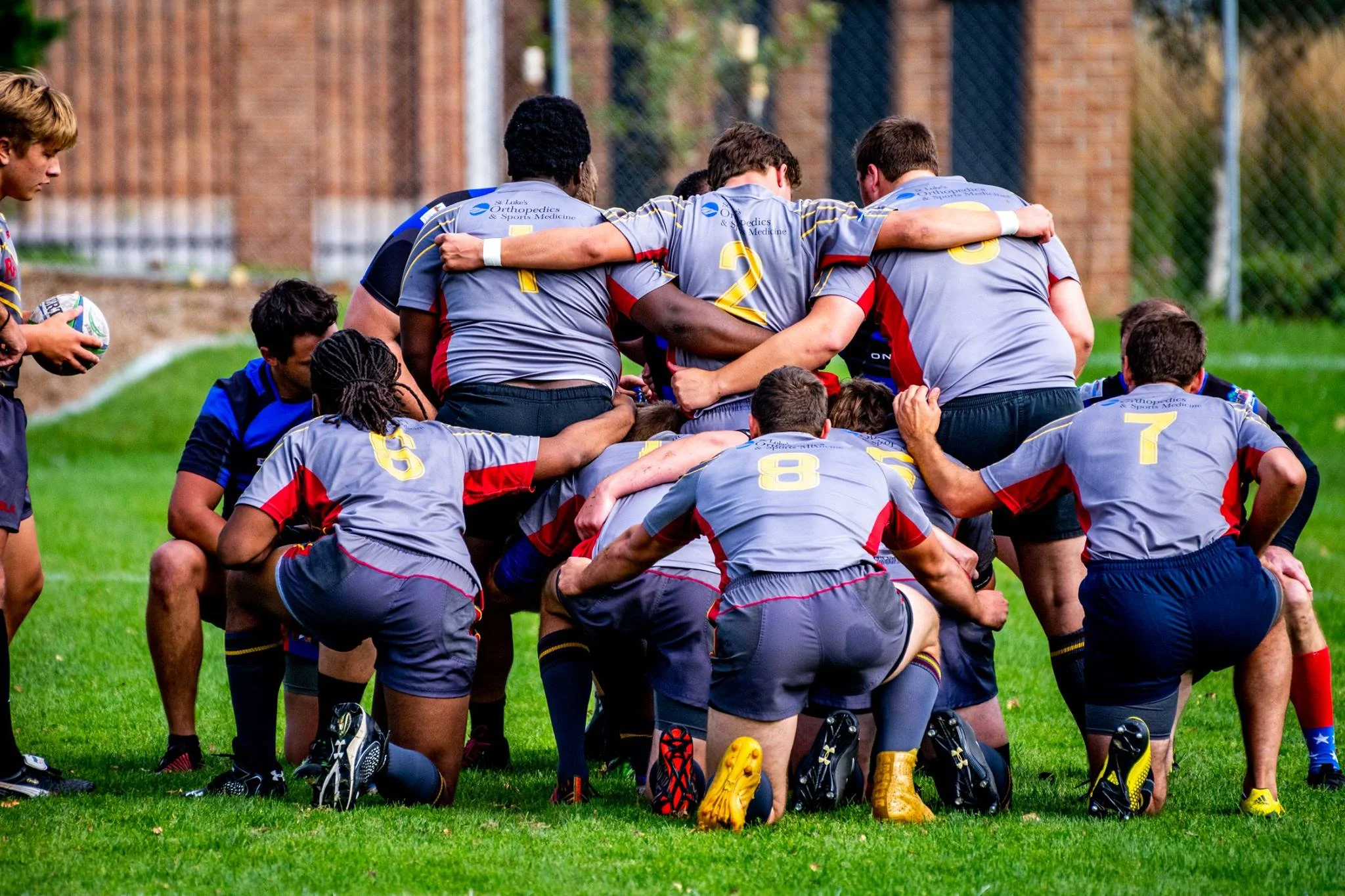 UMD Men’s Rugby Football Club gets into position for a scrum. Photo by Nemuel Nyangaresi