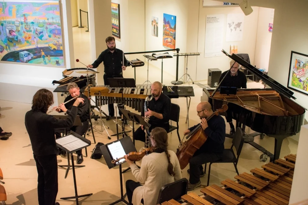 One of the groups that performed at the opening concert was No Exit New Music Ensemble. No Exit is based in Cleveland, Ohio. Photo taken by Karli Kruse
