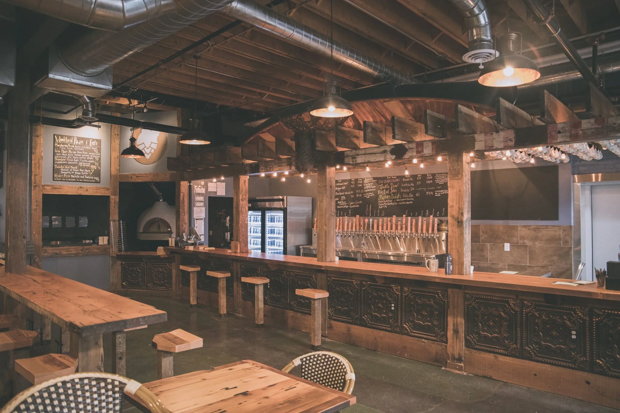 The bar and the wood-fire oven. Photo courtesy: Ursa Minor Brewing