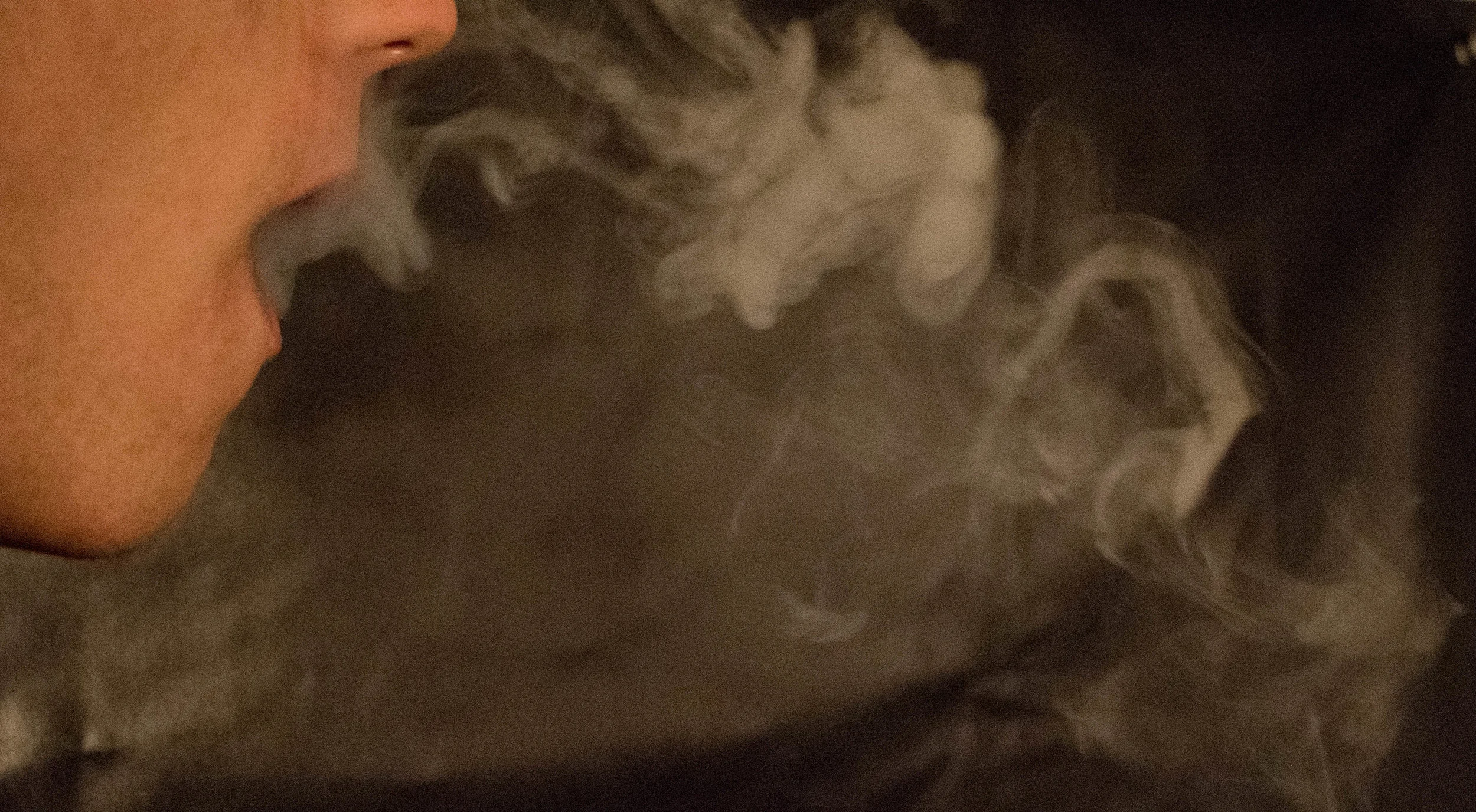 Vapor from a hit a UMD student took off of a vape. Photo by Karli Kruse