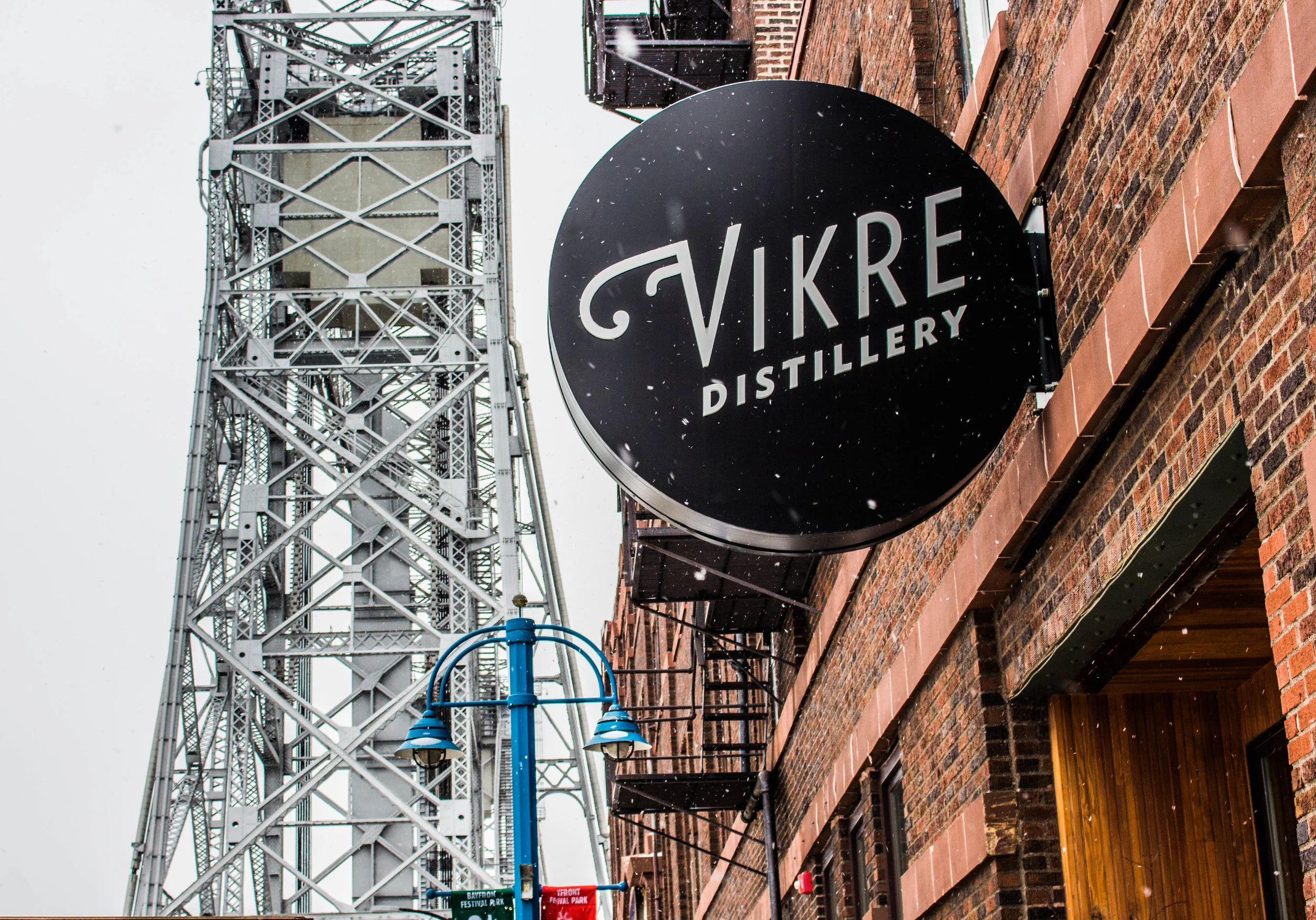 The Vikre Distillery is located in Canal Park just next to the iconic life bridge. Photo by Justin Flesher