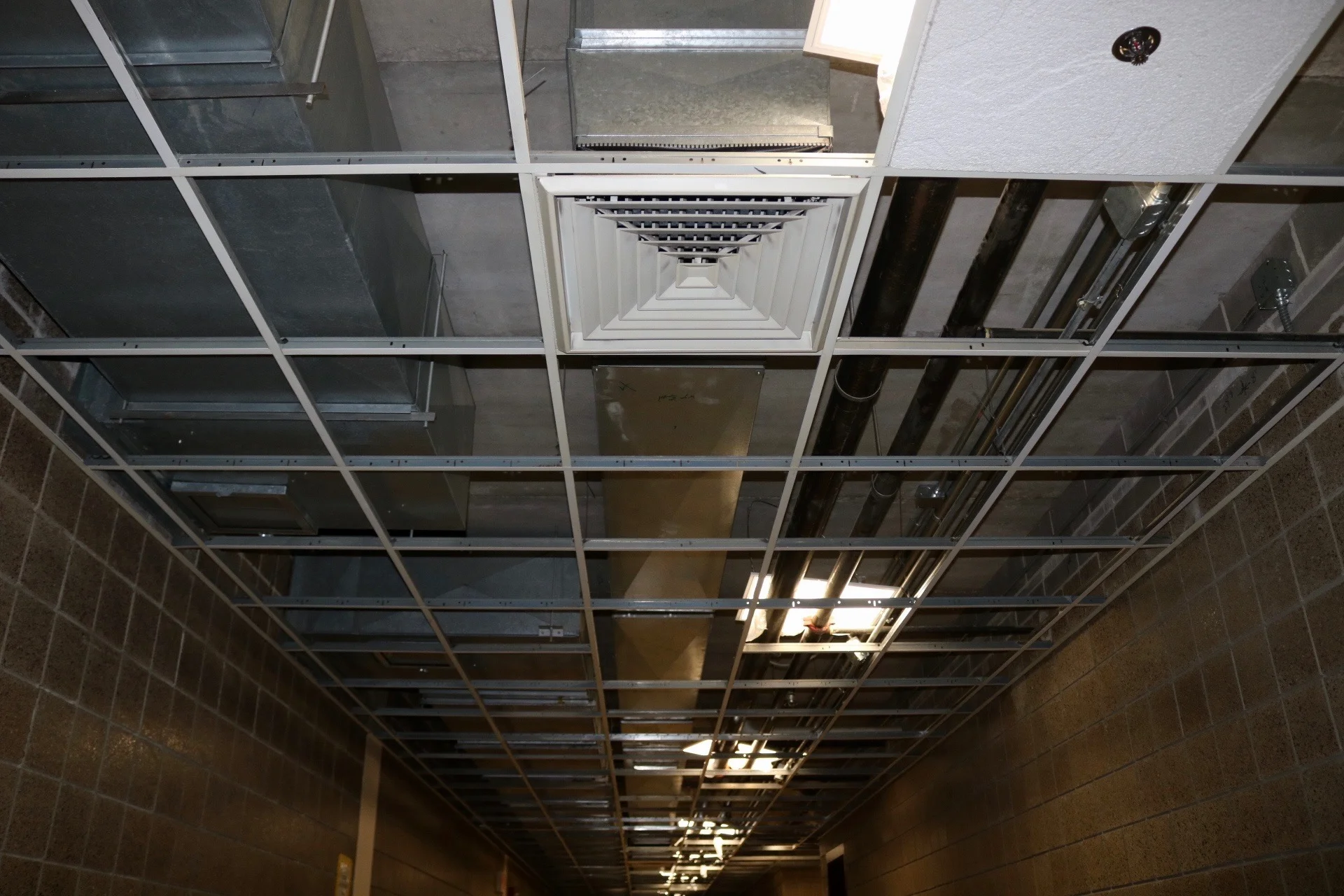 Ceiling tiles were “disintegrated” by the water and since removed. Photo by Madison Hunter