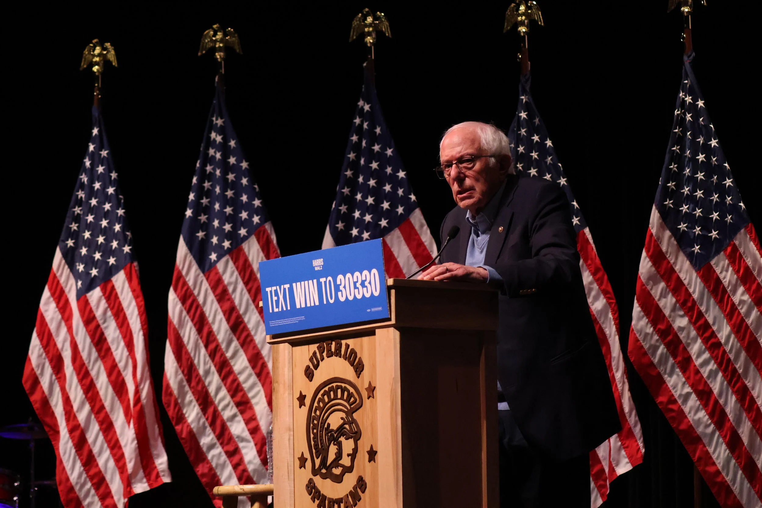 Sanders rallies for Harris-Walz at Superior High School