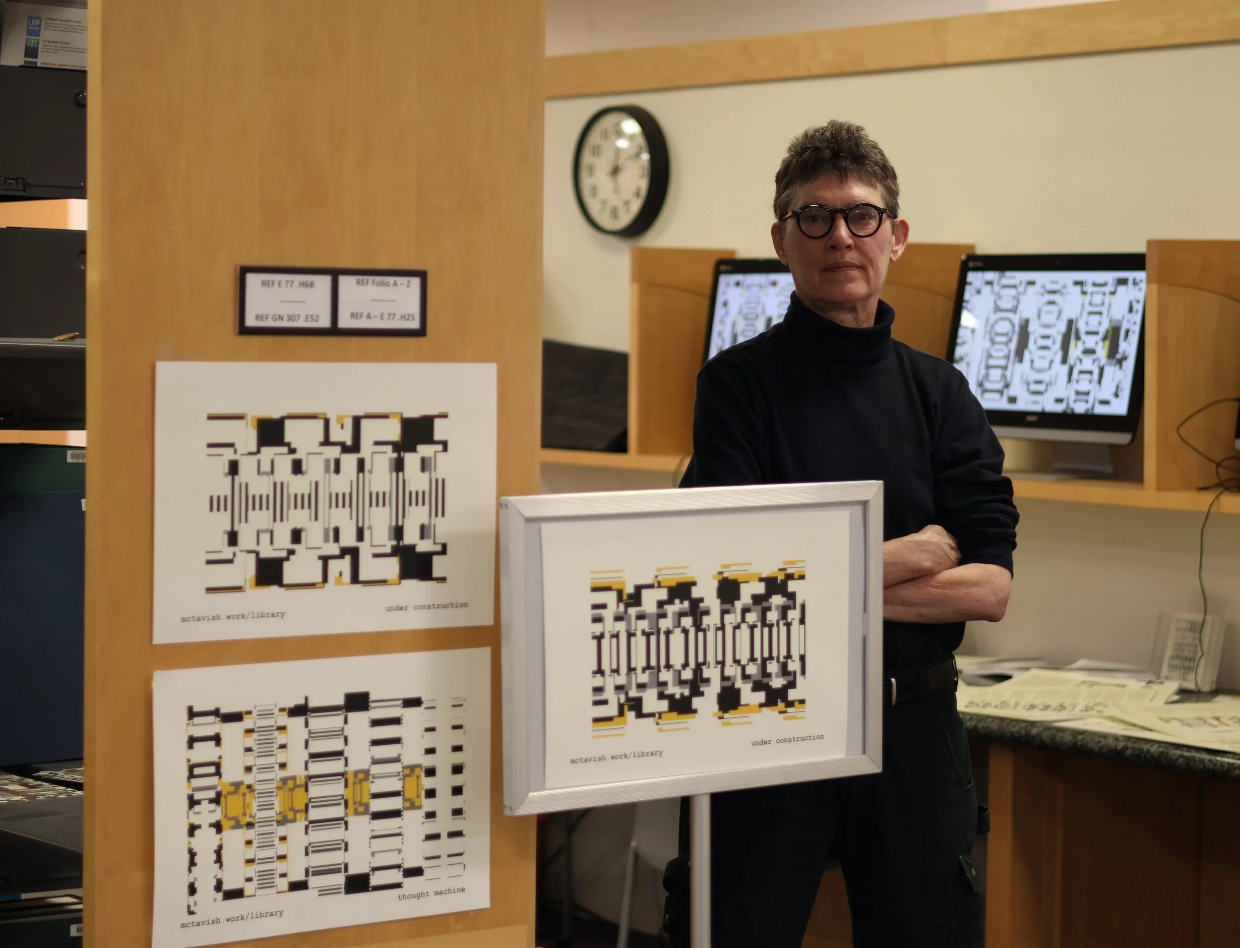 Library artist in residence Kathy McTavish and the Thought Machine