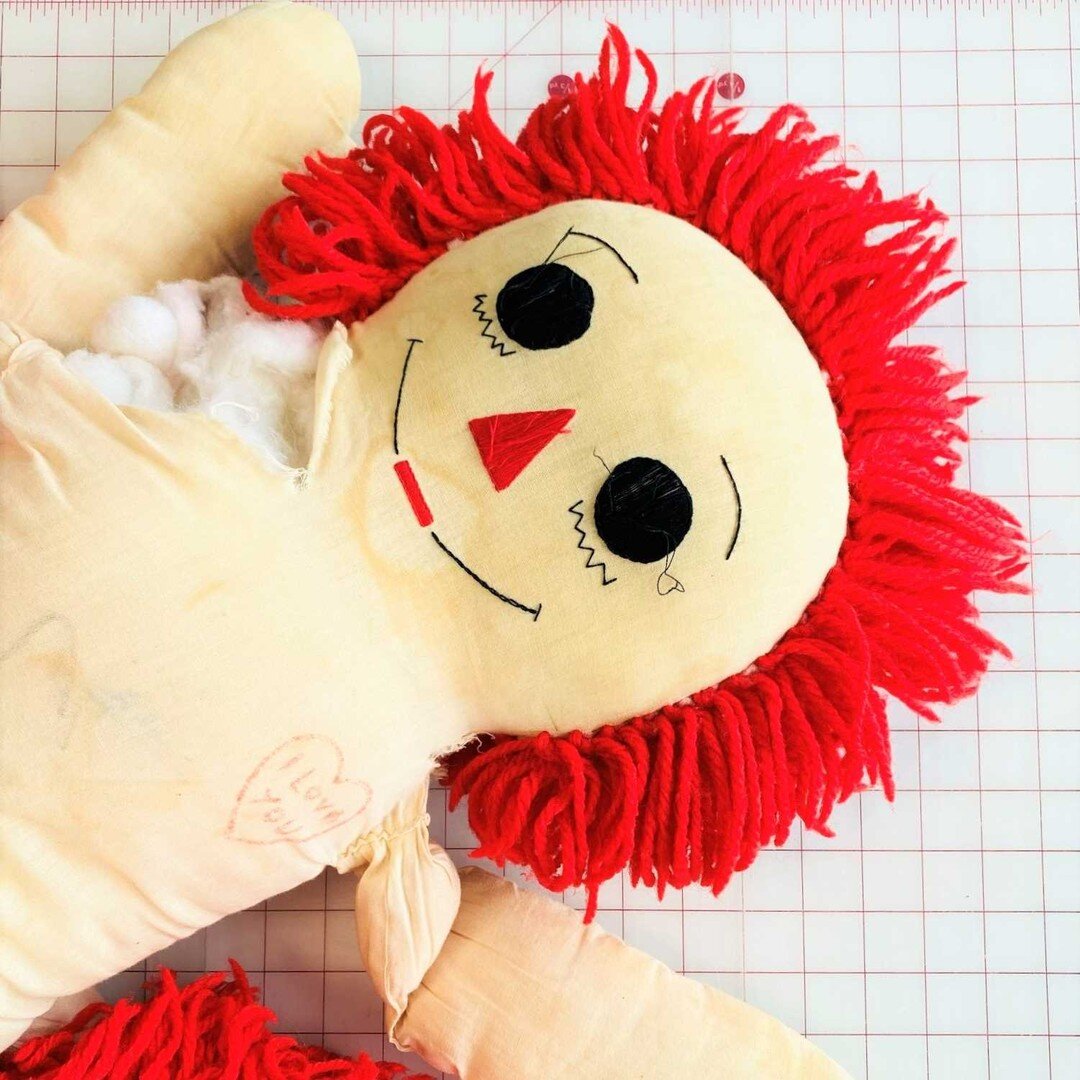 It looks like poor Raggedy Ann may have seen some better days but after surviving the last 50+ years being based down through a local families descending generations she's still holding up pretty well we'd say! Today, her and a few friends are in for
