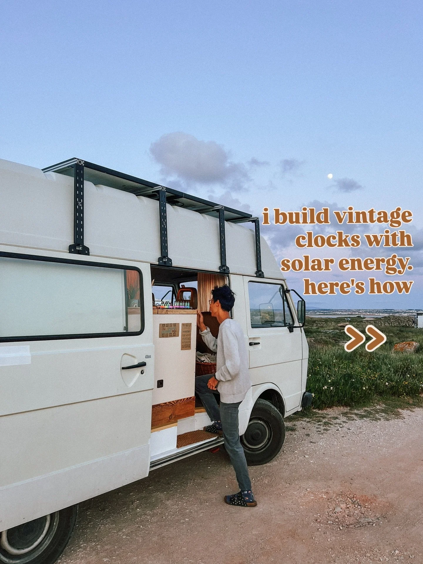 how do you build electronics inside a van? 🚌⚡️

everything you see here - the soldering iron, the light and even the fluorescence clock runs off the same sunlight that hits the roof of my old camper. it starts the solar panels, gets stored in a batt