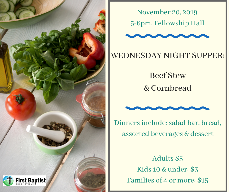 Wednesday Night Supper