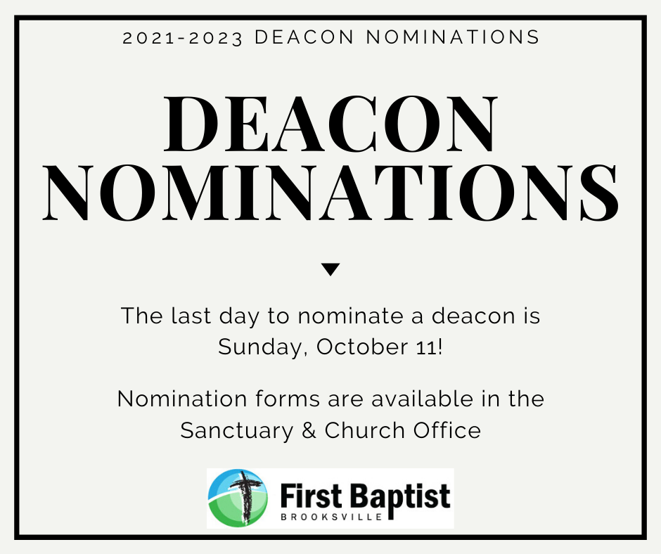 Deacon Nominations Due!