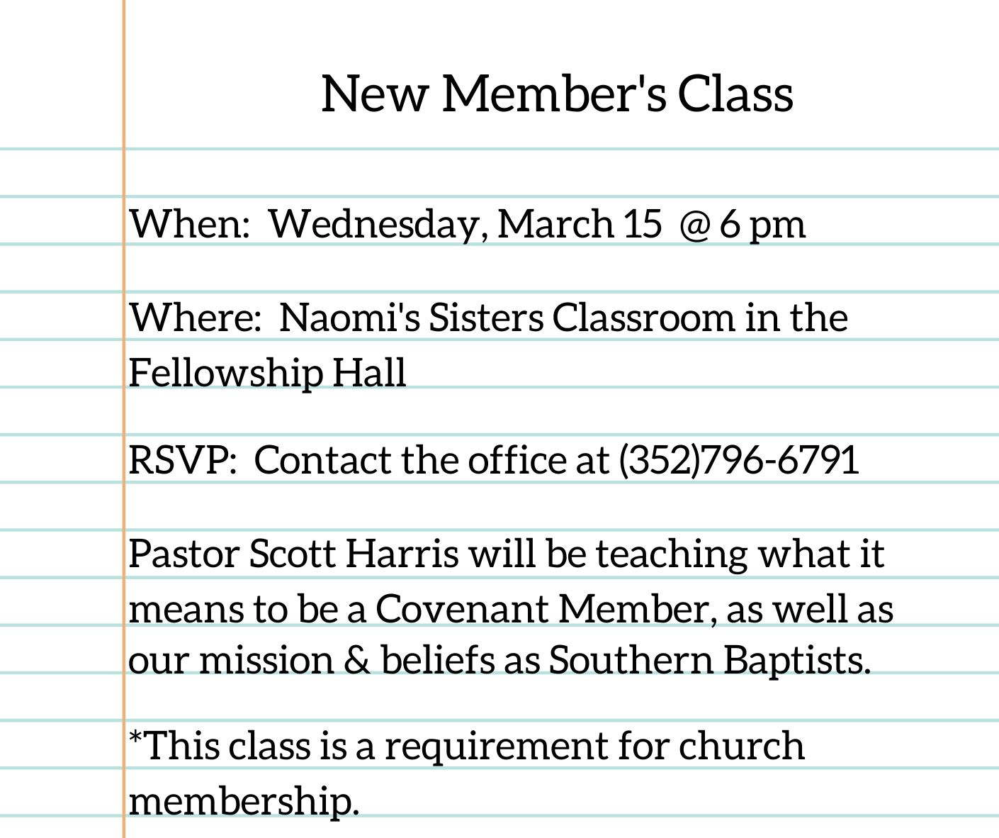 New Member's Class