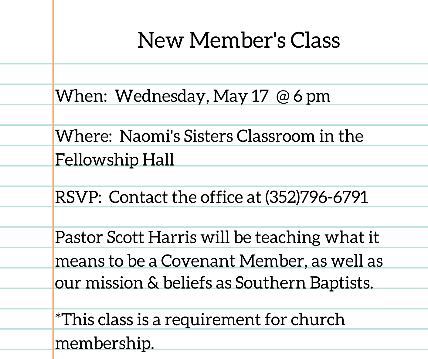 New Member's Class