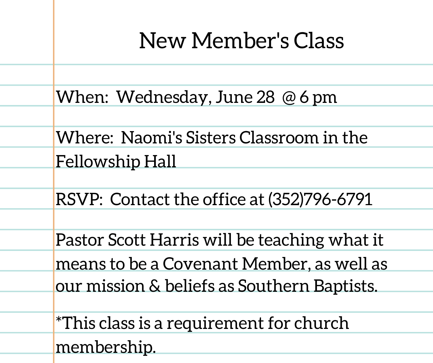 New Member's Class