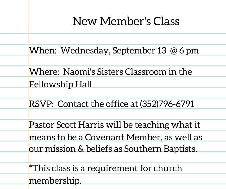 New Member's Class