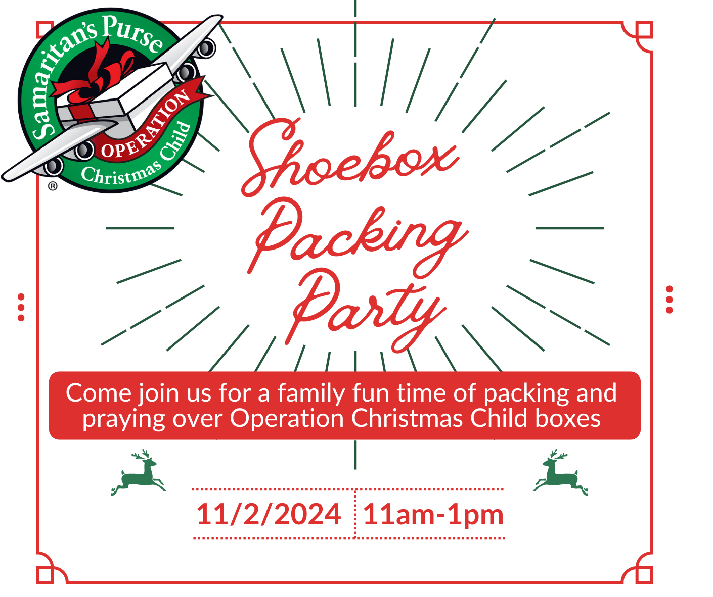 Operation Christmas Child Shoebox Packing Party