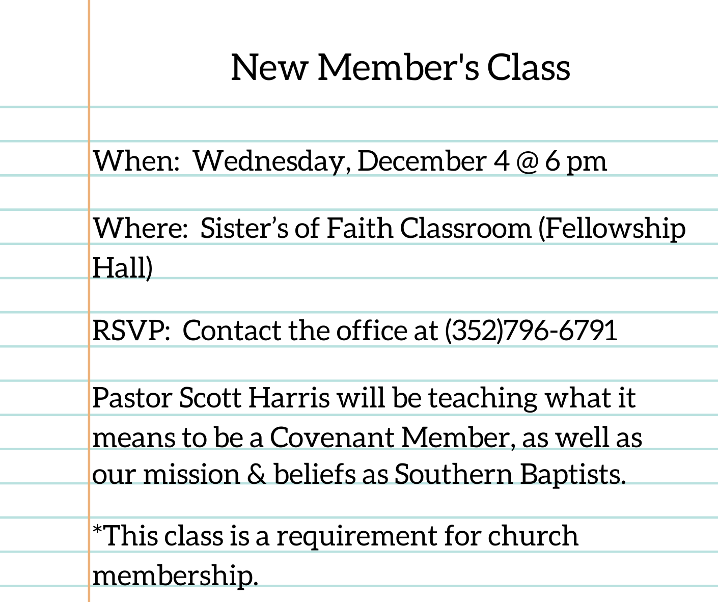 New Member's Class