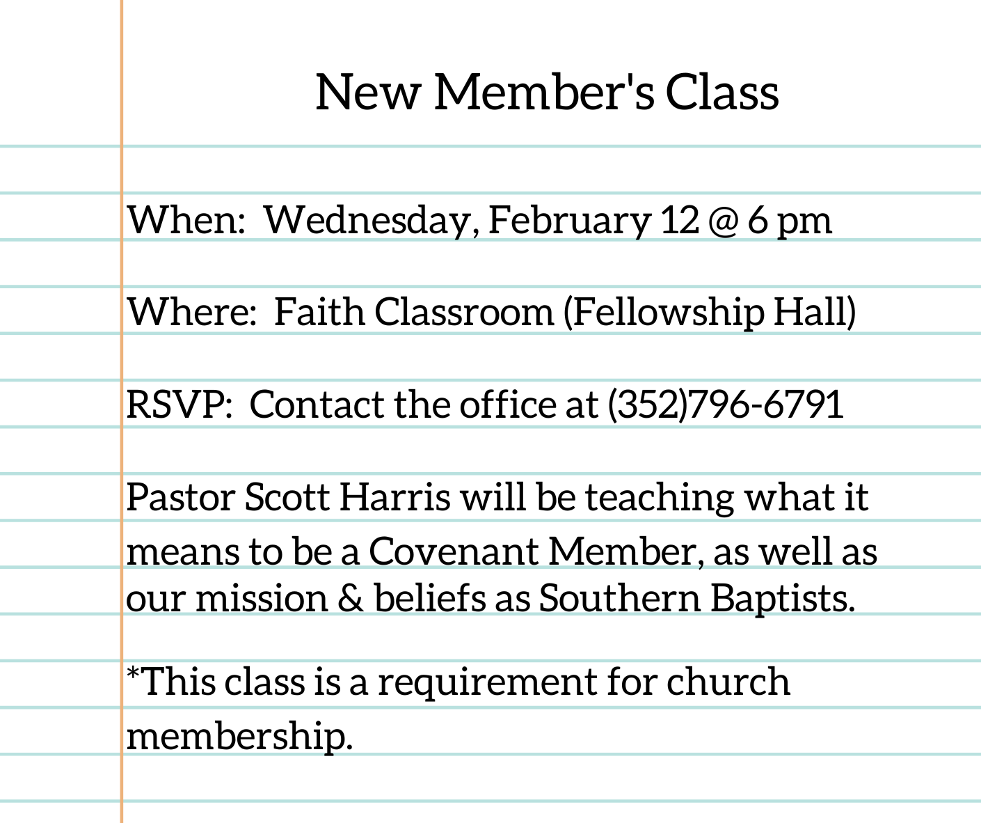 New Member's Class