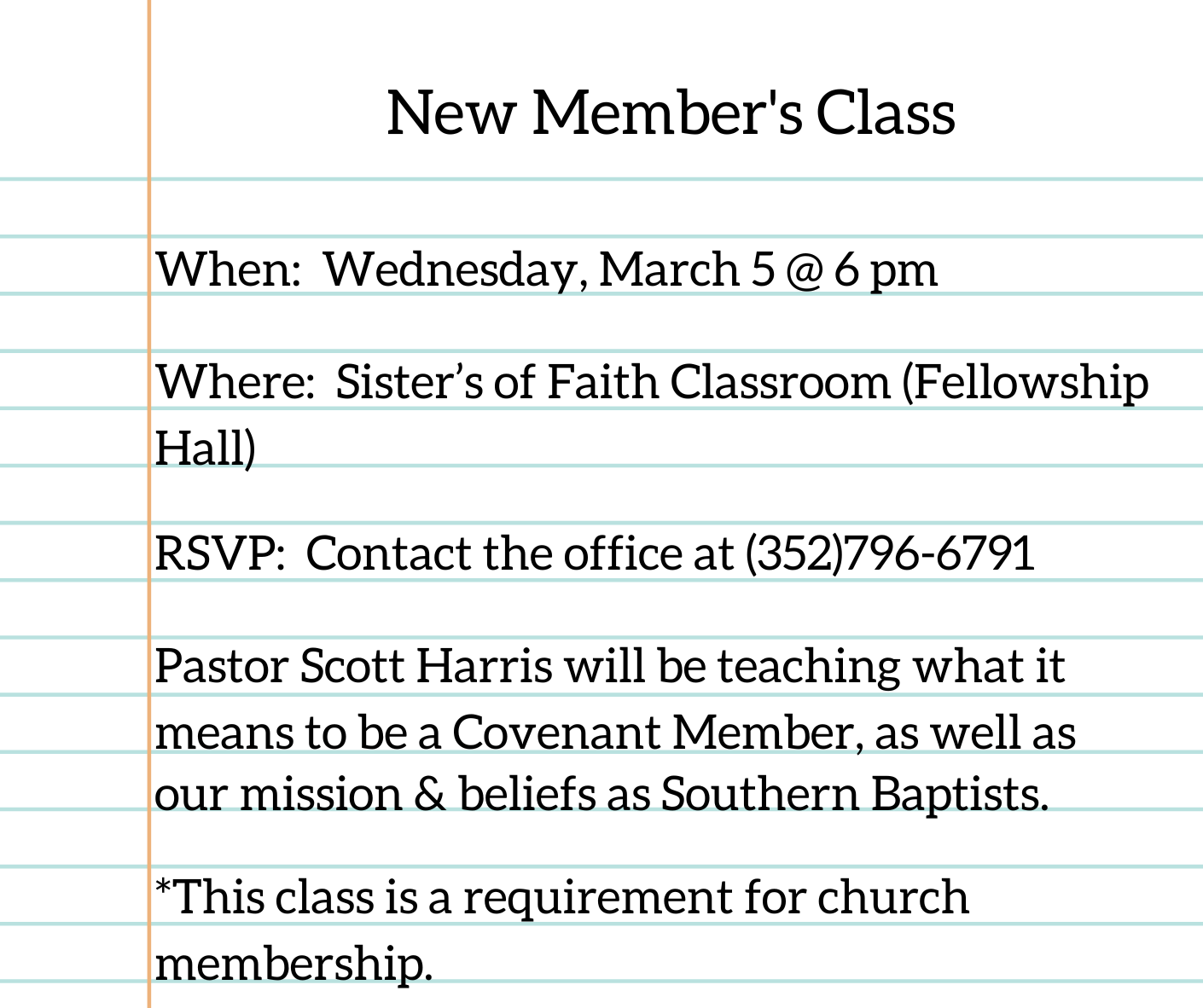 New Member's Class