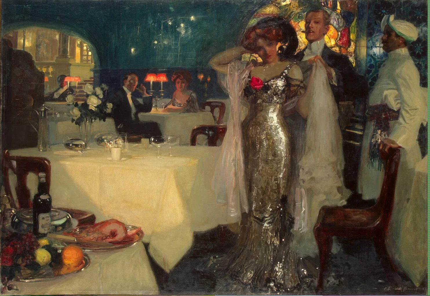 IN THE RESTAURANT –&nbsp;CHARLES HOFFBAUER (1907)