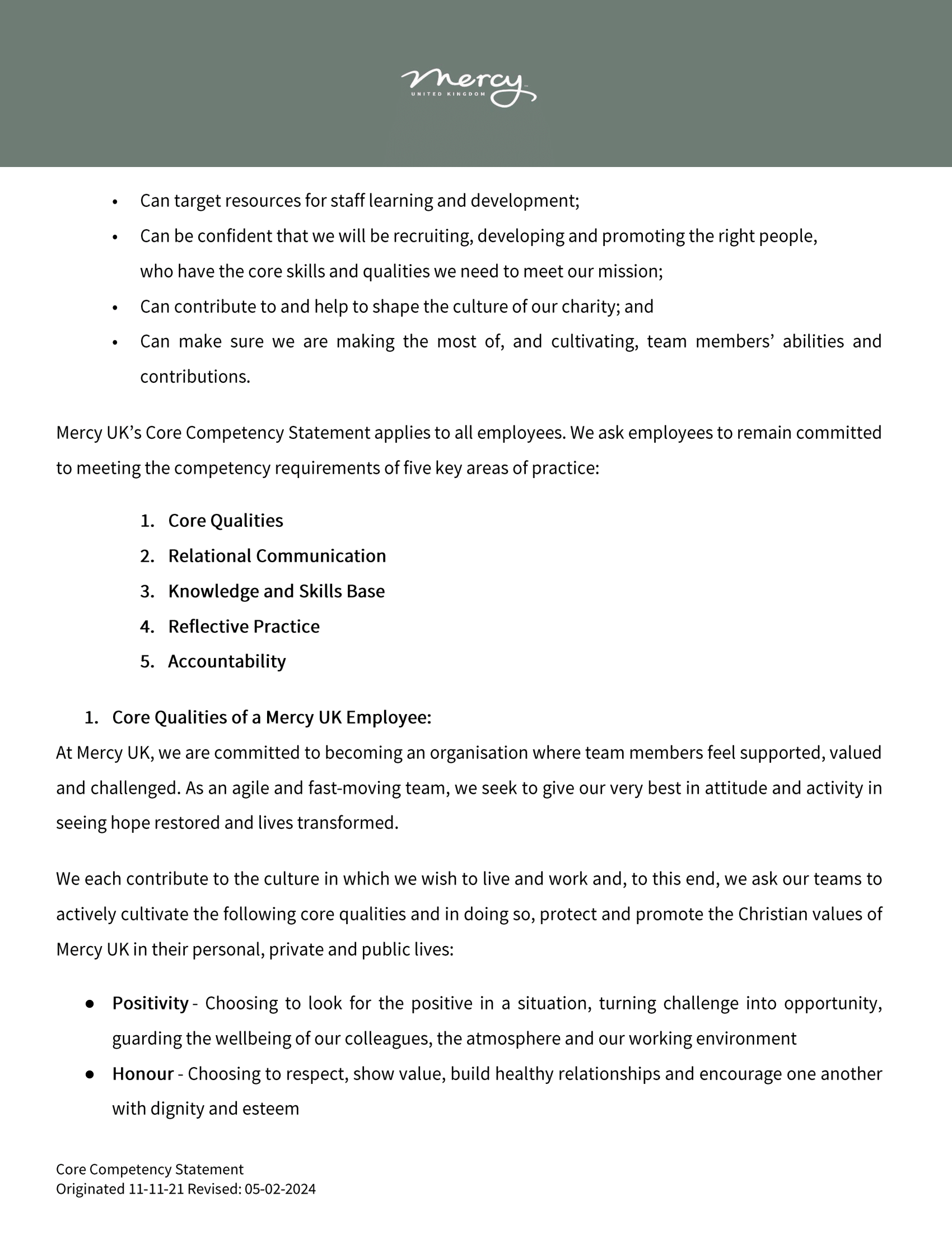 Safeguarding and Ethical Practice — Mercy UK